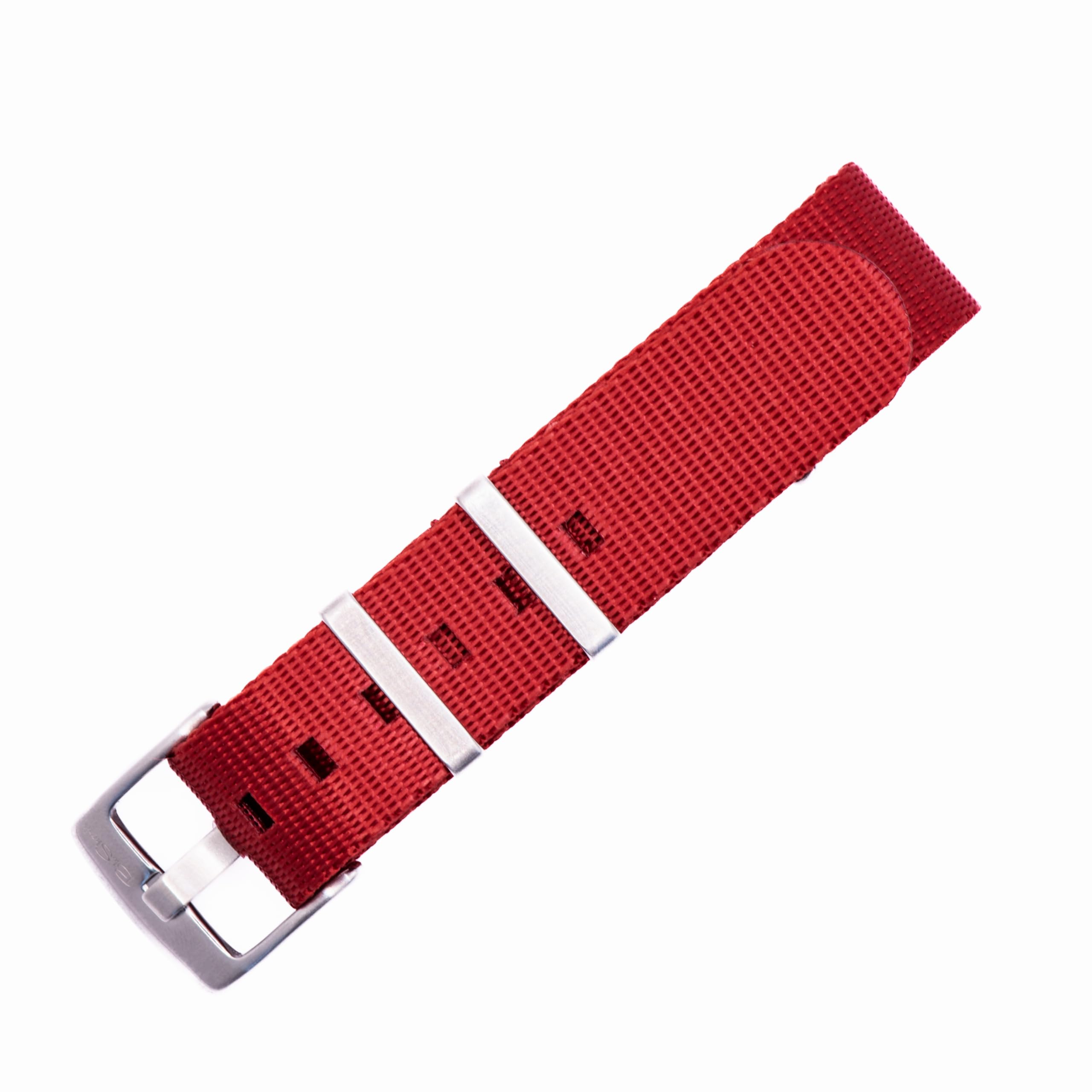 BluShark - AlphaShark Luxury Seat Belt Nylon Watch Strap - Stainless Steel Buckle Multiple Sizes Style Replacement Band Straps for Men’s, Waterproof