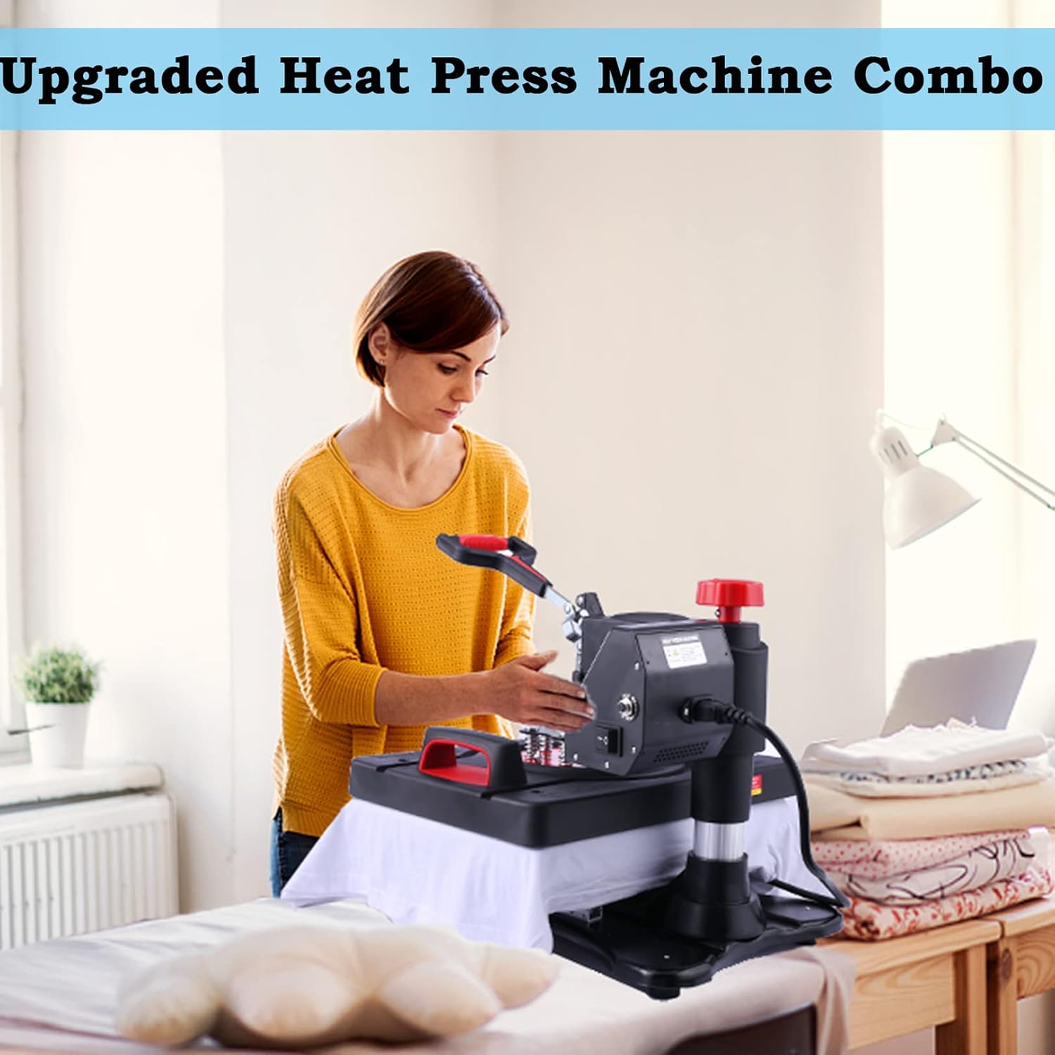 8-in-1 Upgraded 15x12 Industrial Heat Press Machine – Digital Swing Sublimation Powerhouse, Pro-Grade Heating, Precise Control, Heat Press for T-Shirts, Mugs, Hats, Plates & Caps