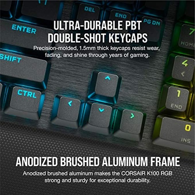 Teclado Gamer Corsair K100 RGB Mecánico Cherry MX Speed Silver miniatura 7