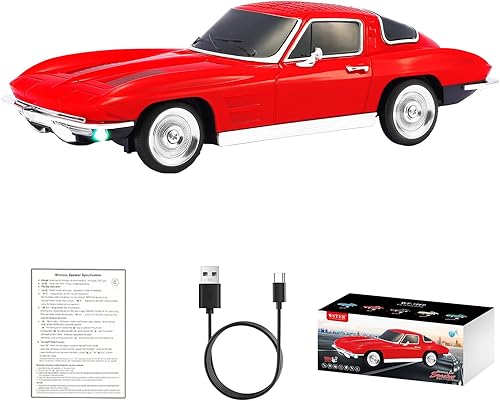 Miniatura 17 de Colección de Altavoces Réplica de Modelo de Coche Bluetooth – Altavoces Inalámbricos Portátiles con Sonido HD, Luces LED de Fiesta, Radio FM,