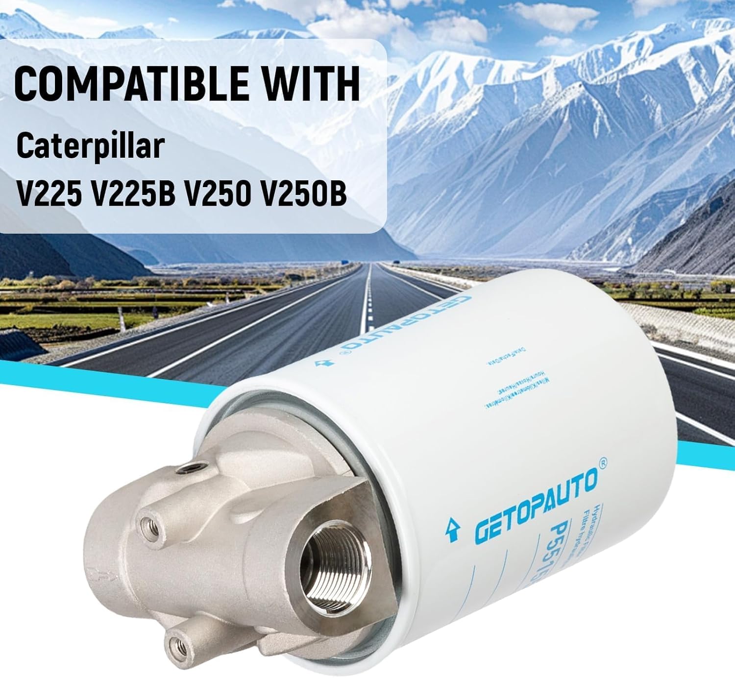 GETOPAUTO CP-752-10 Hydraulic Oil Filter Assembly P561134 Head Assembly P551551 Hydraulic Filter 10 Micron with 3/4" NPT, Compatible with AM106735 HH561134 CP75210 221006