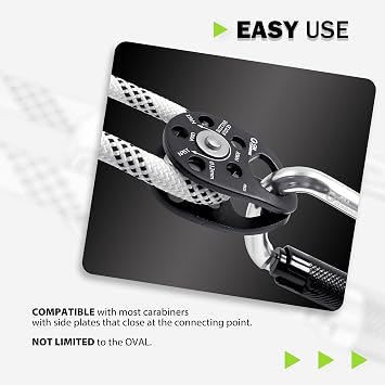 GM CLIMBING Hitch Rack Tending Pulley Kit for Double Rope Climbing Systems General Transport Basic Unit - Swing Cheek Micro Pulley Shing & Oval Self Double Locking Carabiner & 30 8mm VT Prusik