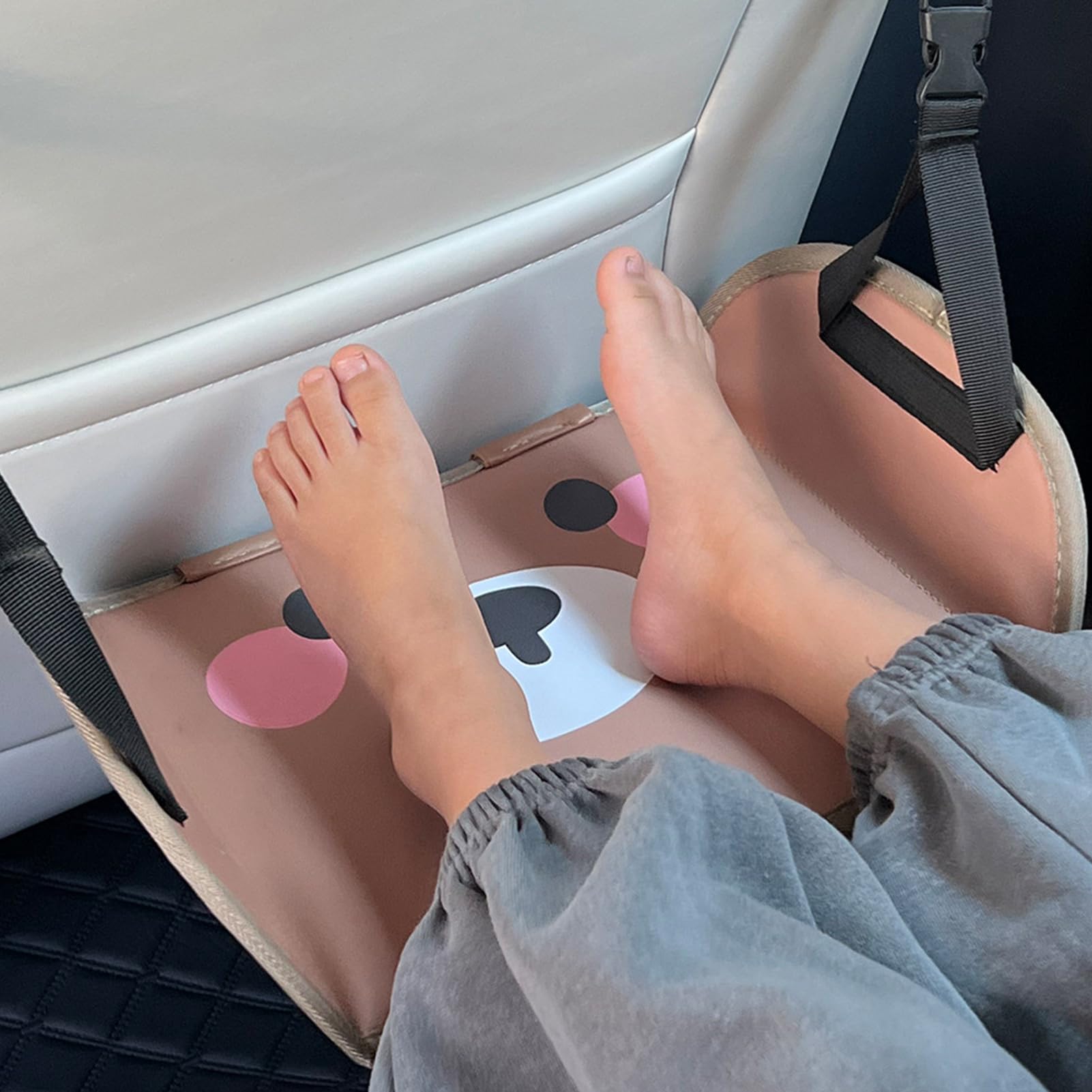 Hamaca de pies para viajes en avión, reposapiés de avión, hamaca de soporte de pierna ajustable de longitud ajustable, accesorio de viaje cómodo | vacaciones en coche para niños y adultos