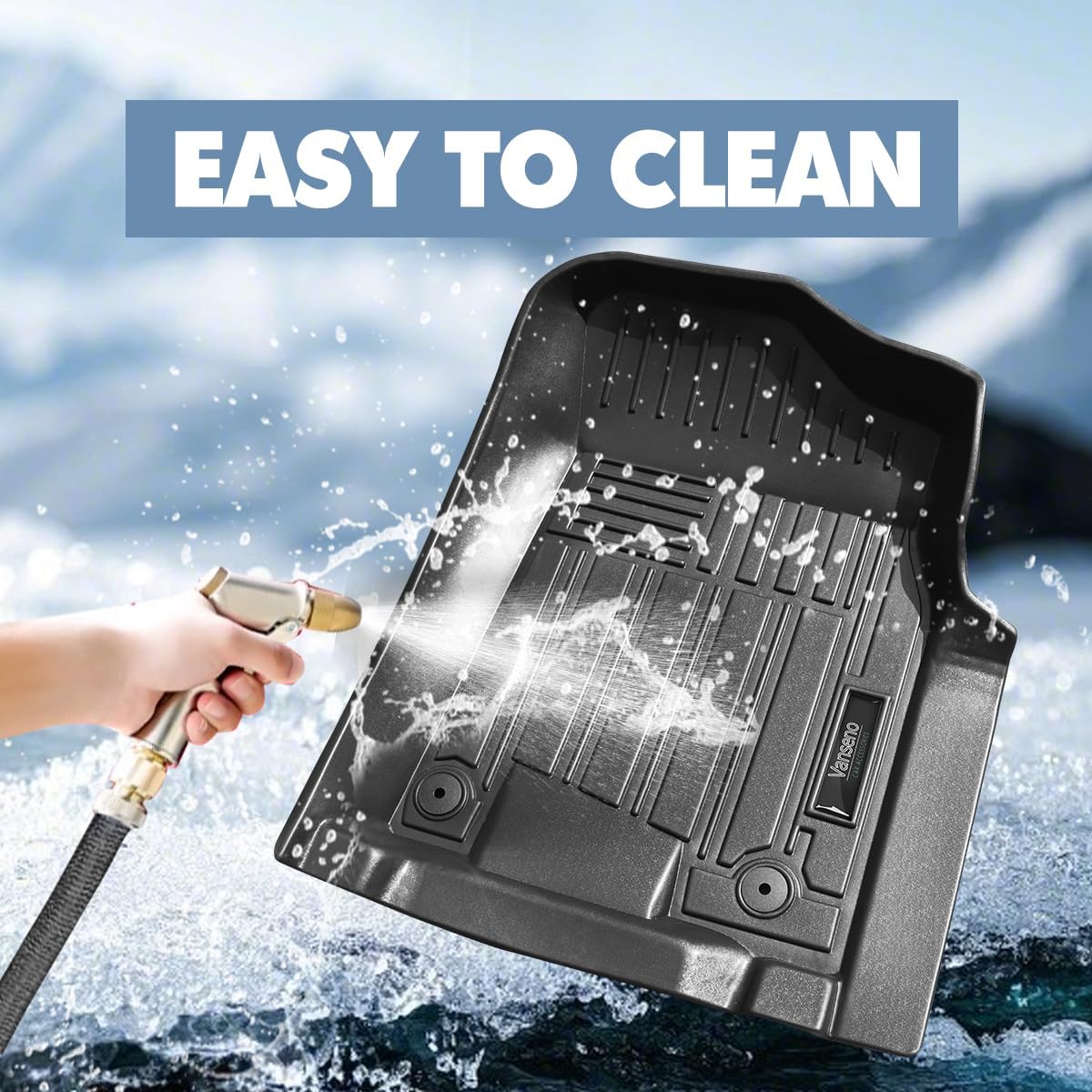 Vanseno Floor mats Compatible for 2019-2024 Infiniti QX80/Nissan Armada Floor Liner All Weather TPE Heavy Duty Custom Fit Mats for Armada/Infiniti QX80 Accessories, Black (Floor mats)