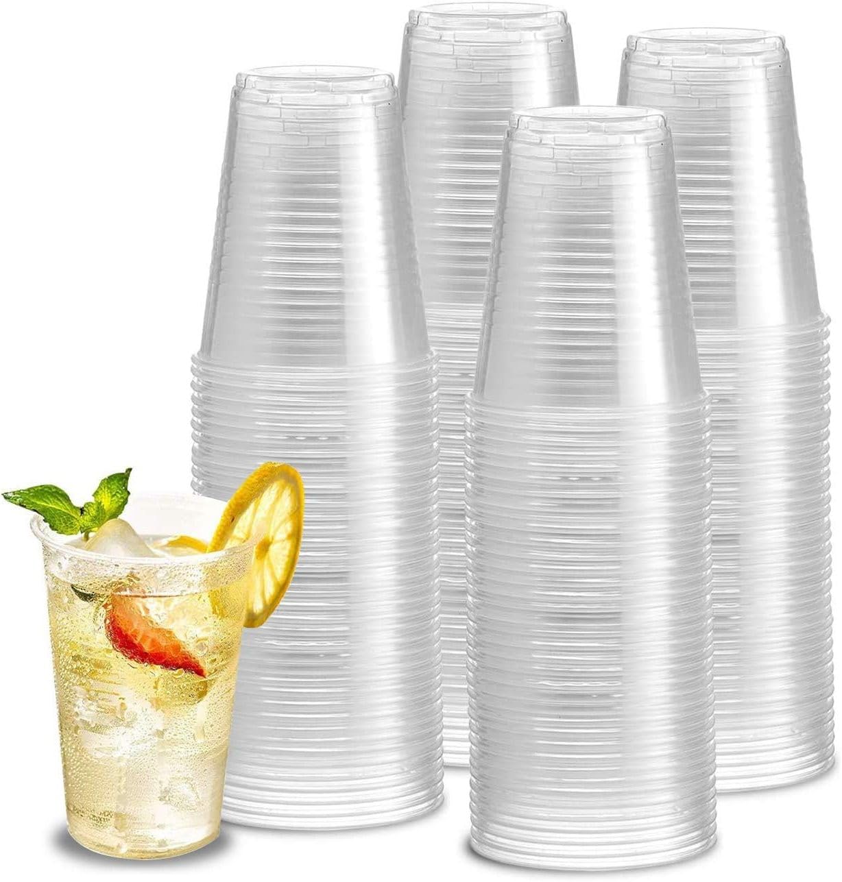 Genérico 500 Vasos de Plástico - Envio 24 h - 200 ml - 500 uds Desechables de Polipropileno - Ideal para Fiestas, Cumpleaños, Festivales, Oficinas o Navidad (500) - 200 ml