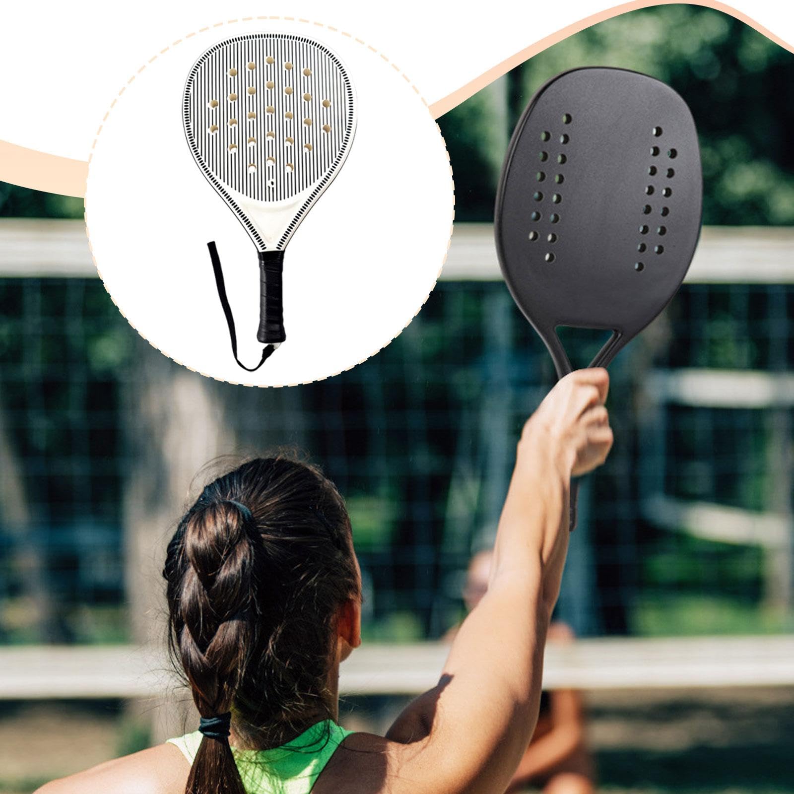 Pala de Pádel Robusta con Empuñadura Antideslizante Espuma de Absorción para Principiantes Adultos Entrenamiento Adecuada para Deporte en Exteriores Y