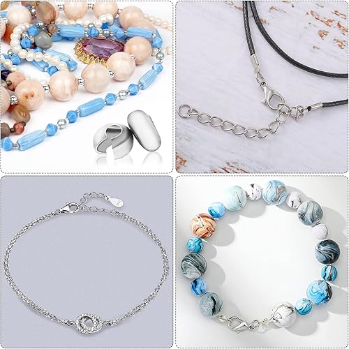 Miniatura 3 de El juego de 880 piezas de accesorios para fabricación de joyas incluye 80 cierres de langosta, 200 cubiertas de nudo de cuentas, 200 cubiertas de