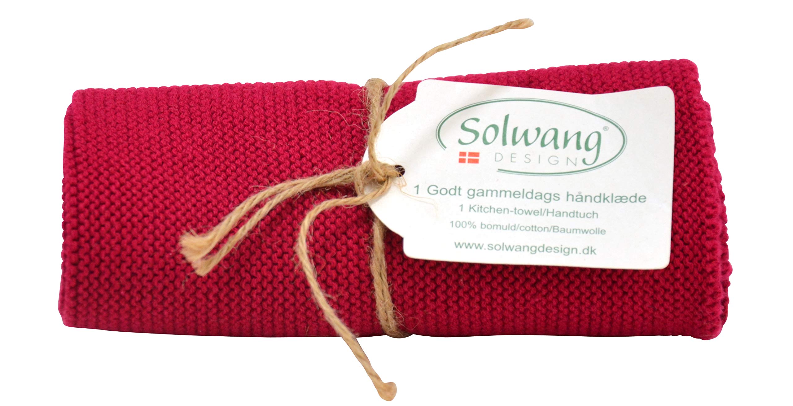 Solwang Danish Cotton in 100% Eco-Tex Certified or GOTS Certified Kitchen Hand Towels Made in India (Dark Raspberry)