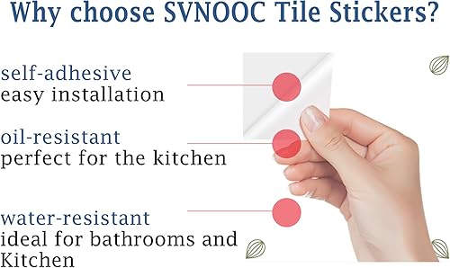 Miniatura 50 de Adhesivos para azulejos autoadhesivos, 12 unidades, autoadhesivas, calcomanías decorativas de pared para cocina, baño, azulejos, impermeables, Pata