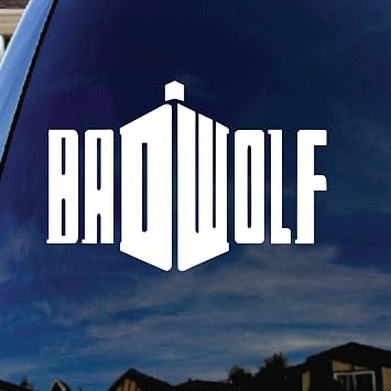 Doctor DW Wolf Who Car Truck Laptop Sticker Decal 6" Wide White