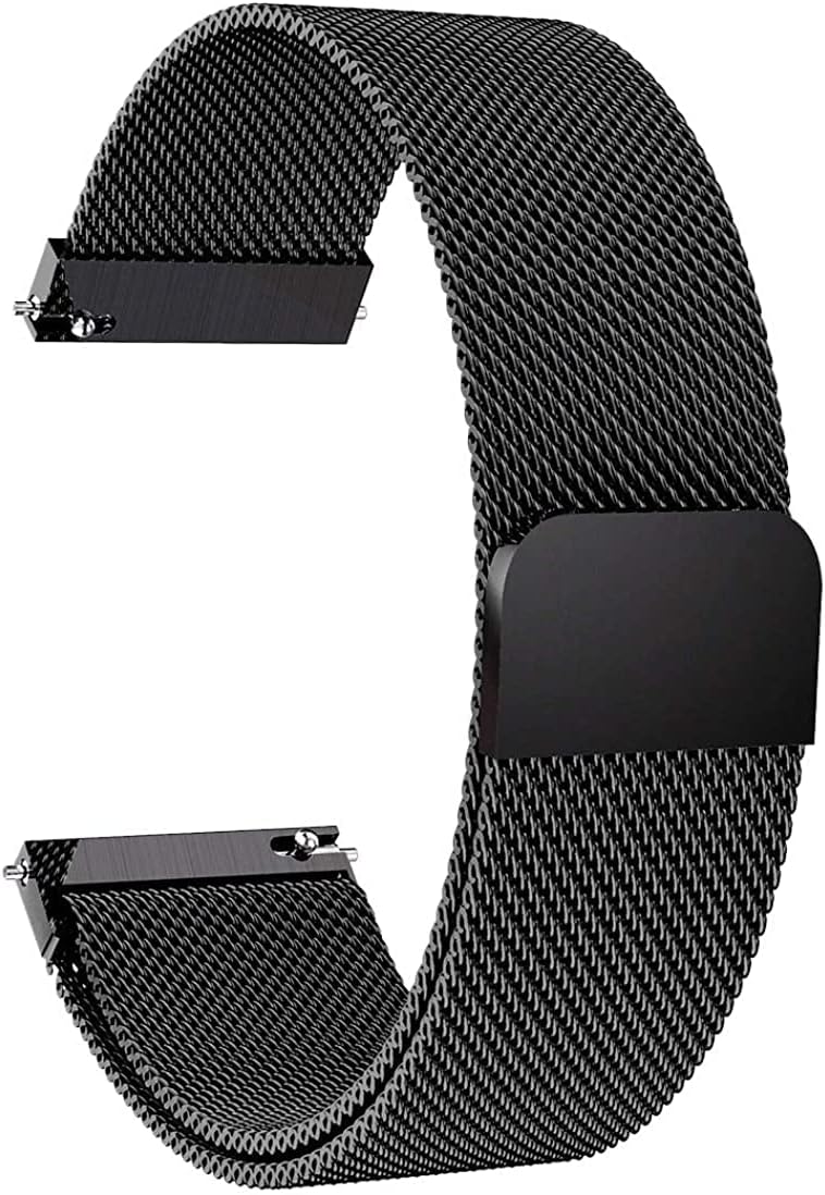 Replacement Bands 22mm Milanese Loop Adjustable Mesh Stainless Steel Magnet Lock Strap compatible with Samsung Gear S3 Classic/S3 Frontier/Moto 360 2nd Gen/Smart Watch