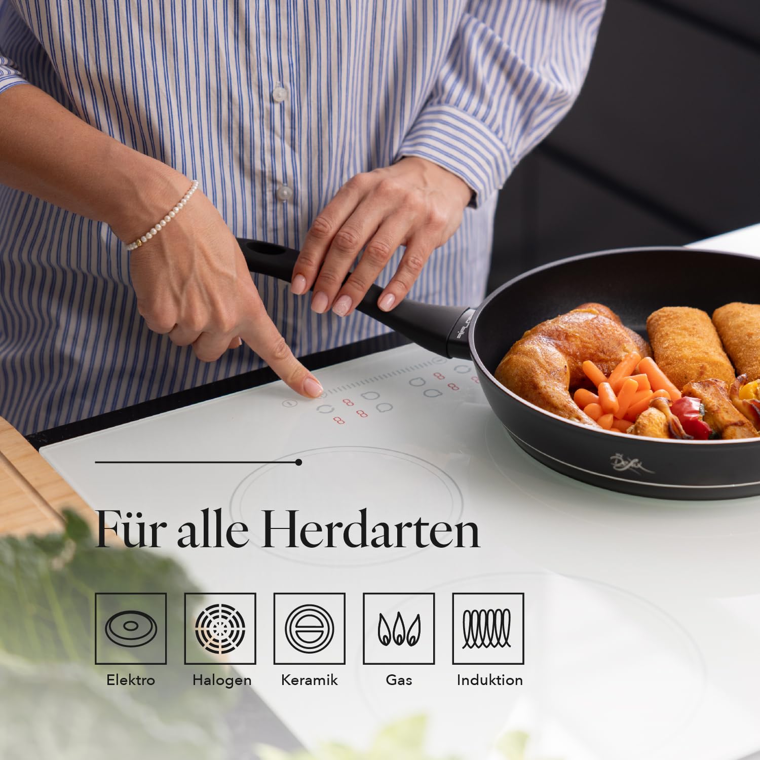 Florina Aluminium Bratpfanne 28 cm Durchmesser I Universalpfanne DELUX Antihaftbeschichtet I Anti-Kratz Pfanne mit Induktionsboden I Geeignet für Induktionsherd – Bild 4