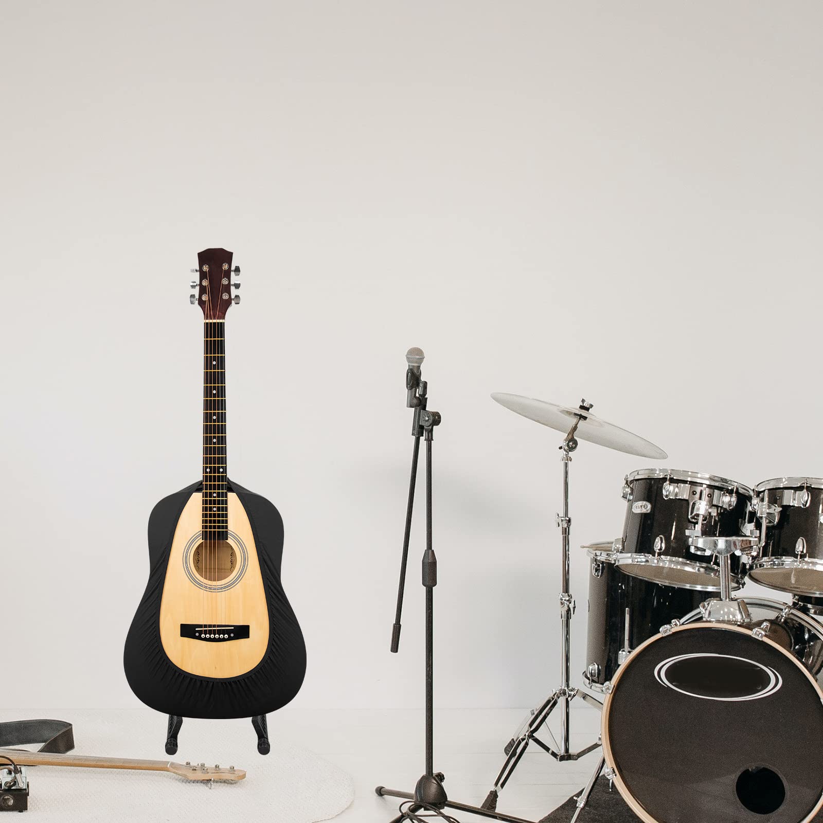 Musiic Guitar Cover protettiva per chitarra, in tessuto elasticizzato, colore nero