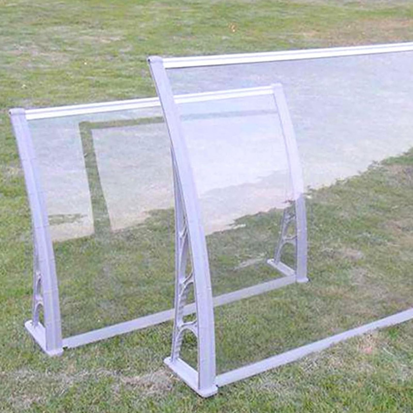 LWJSOCP 31x31in Window Canopy Aw - Polycarbonate Shelter with White Bracket for Outdoor Protection UV Resistant Stylish Design for Patios and Entrances