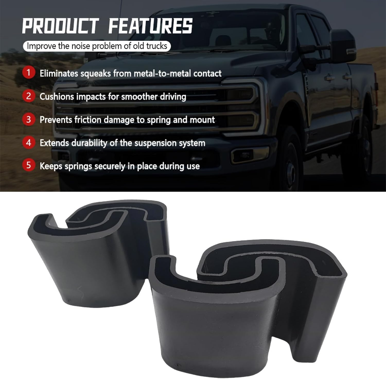 4 Pcs E8TZ-5A978-A Rear Spring Insulator Bushing Fit for Ford