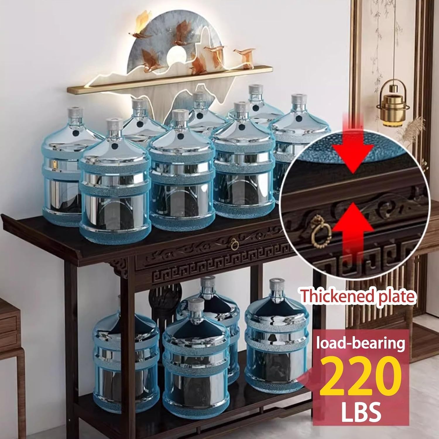 Bamboo Console Shrine Altar Table,Personal Shrine Stand,Prayer Meditation Table,Chinese Cabinet Pedestal Offering Tables for Buddhist Temples(80cm/31.5in)