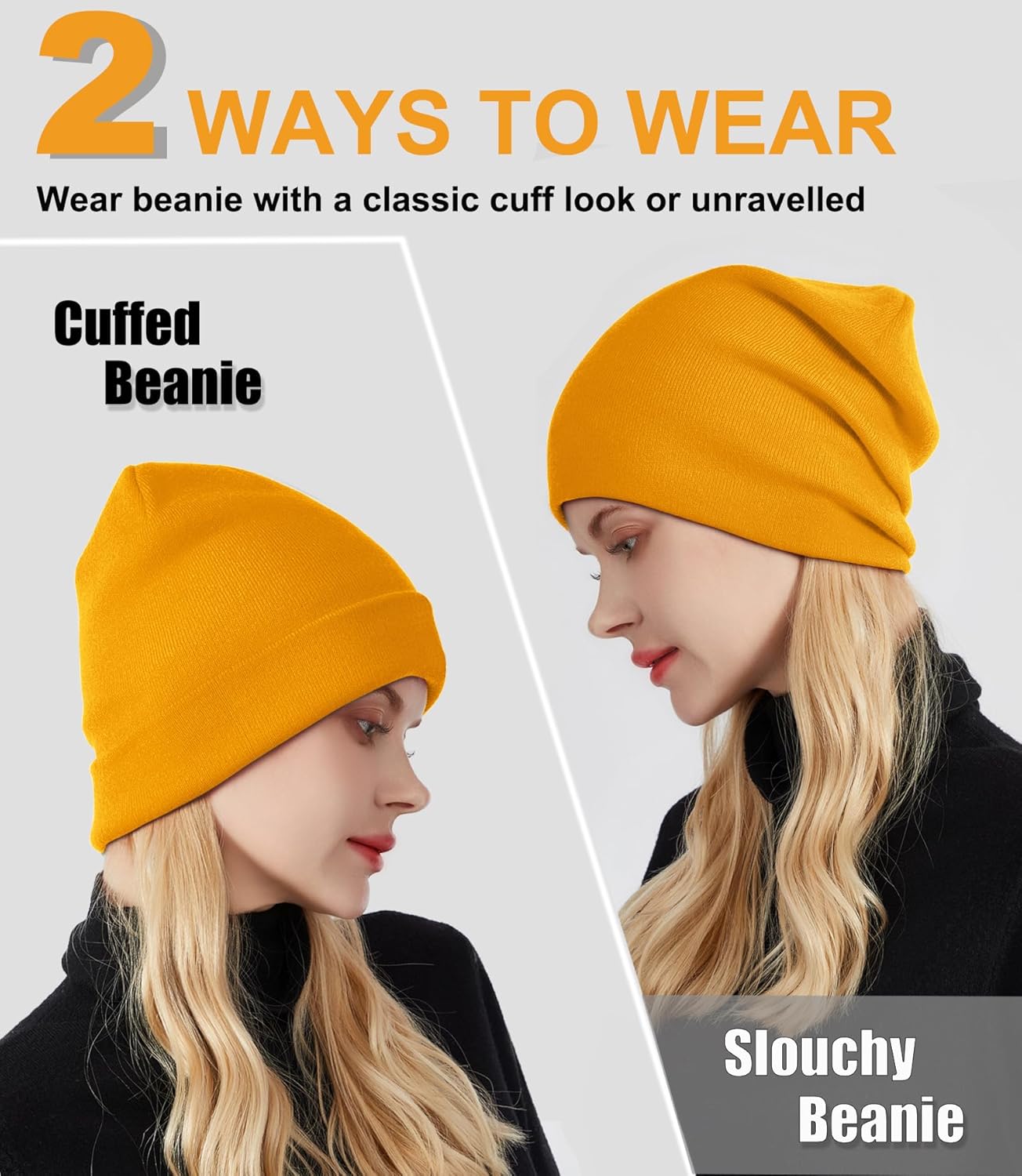 Womens Satin Lined Beanie Wool Knit Cuffed Warm Winter Hats for Women Men Soft Slouchy Silk Lining Beanies Skull Cap - Image 2