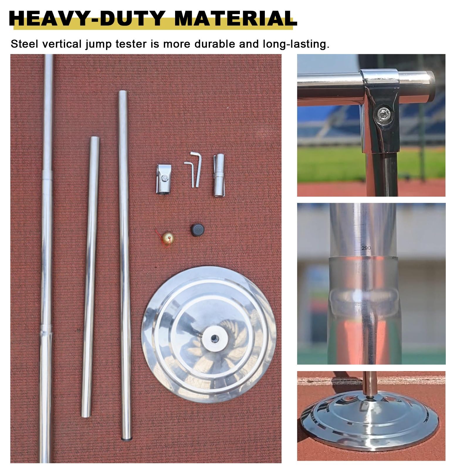 Probador de medición de salto vertical, poste de entrenamiento físico portátil con bolsa de agua, equipo deportivo escolar para saltar