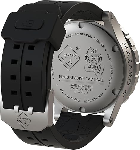 Miniatura 8 de HAZARD 4 Heavy Water DiverTM BlackTie White GMT Titanio Tritium Dive-Watch - B