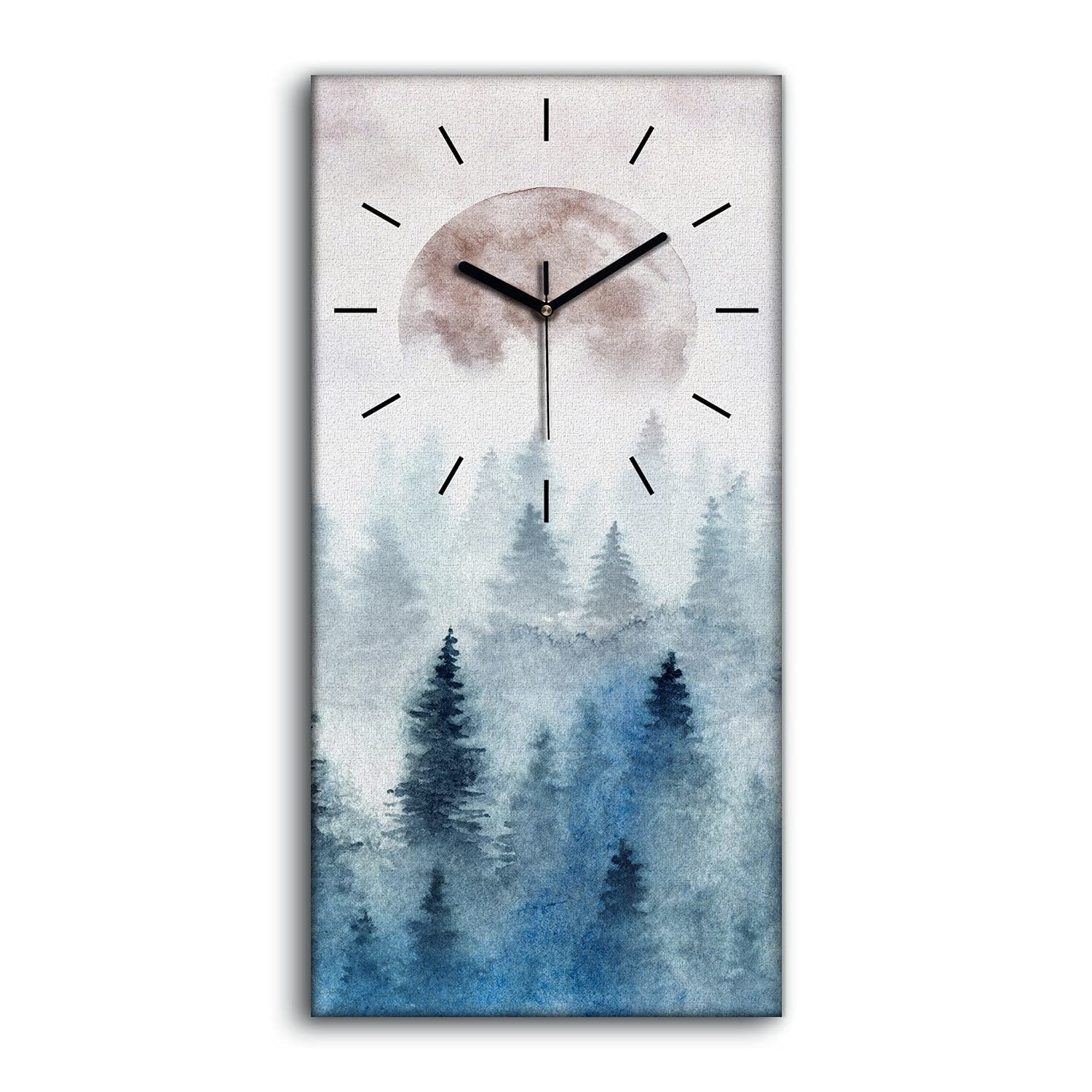 Horloge Sans Tic-Tac Toile Forêt Brumeuse Finie la Nuisance Sonore 30x60