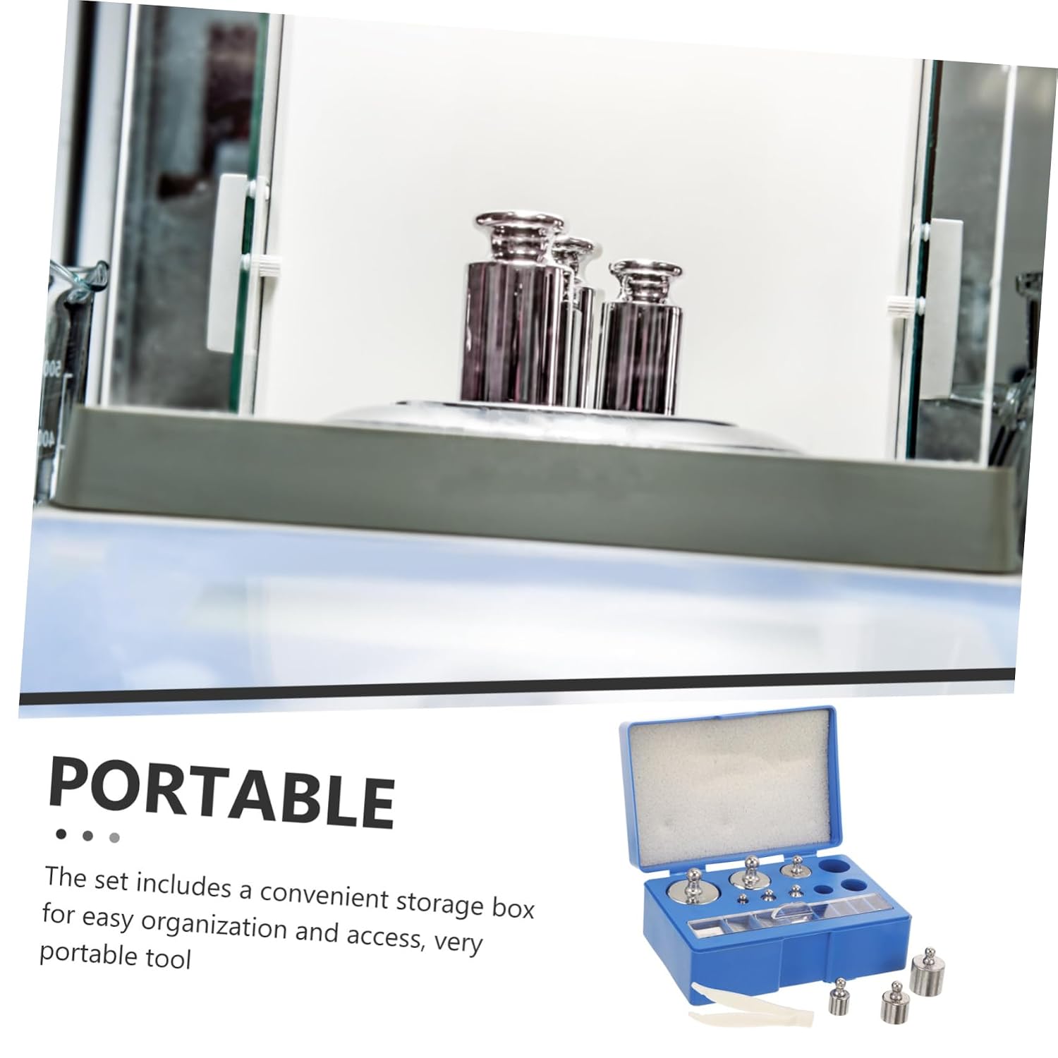 OUNONA Educational Digital Scale Calibration Weights Kit Calibration Weights Precision Steel