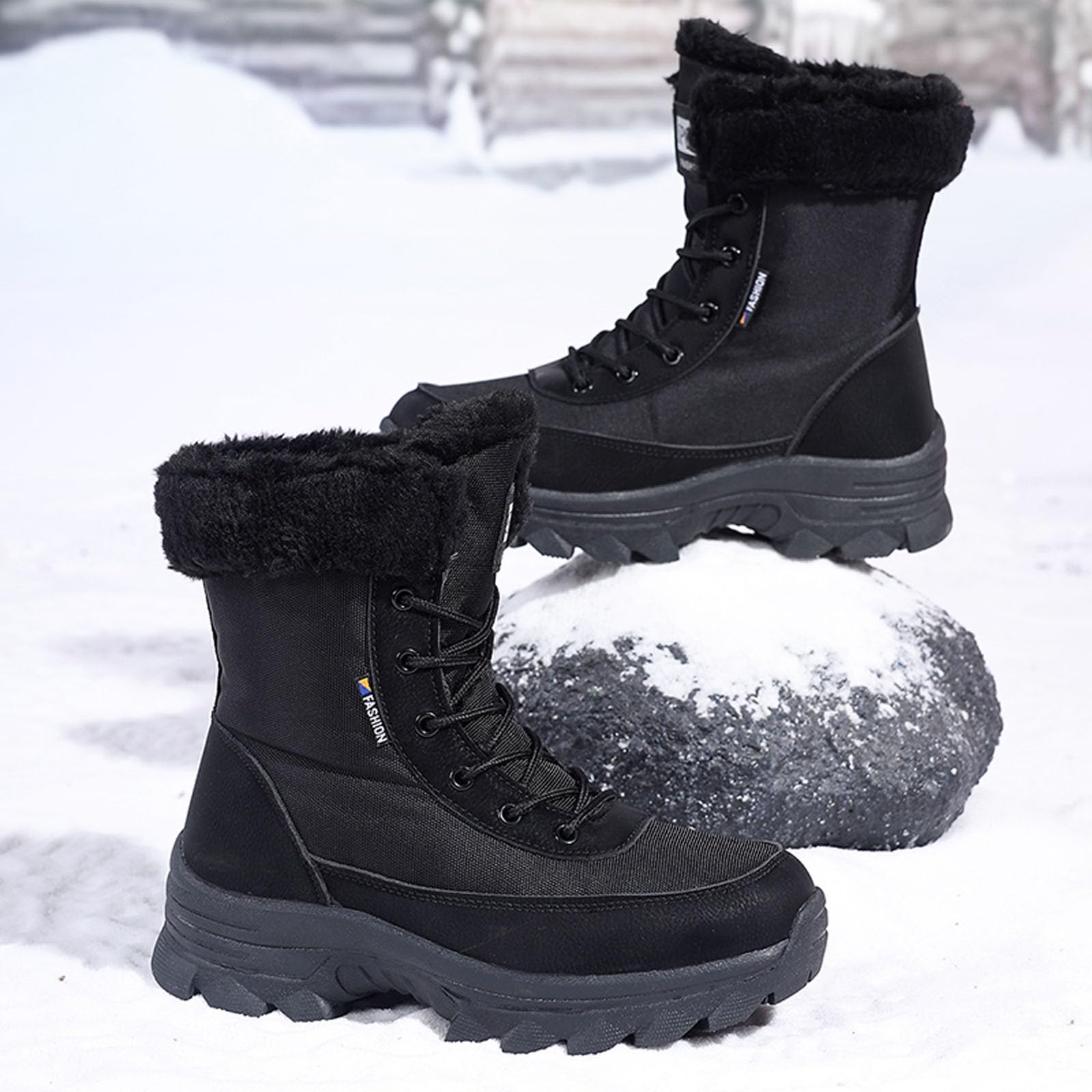 Snowboot DamenPflegeleichte Damen-Winterschuhe für kaltes Wetter mit Rutschfester Sohle warmem Innenfutter stilvolle Stiefeletten für Schnee Frost