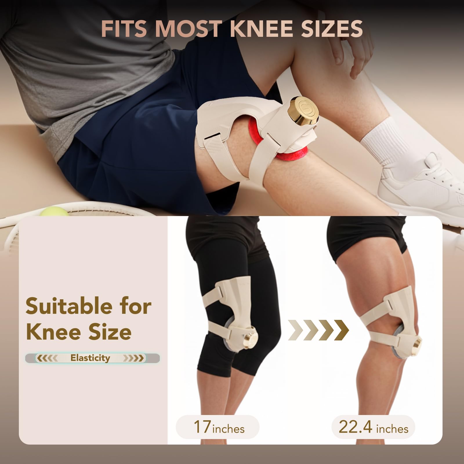 SKG Kniemassagegerät mit Wärme zur Schmerzlinderung mit Vibration für Gelenkkomfort, Kabellose beheizte Kniebandage mit 5 Massagemodi und 3 Heizstufen, Geschenk für Frauen Männer Mama Papa, WS500