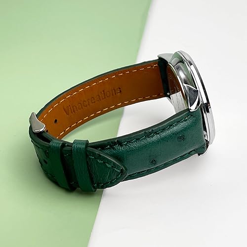 Miniatura 4 de vinacreations Quick Release Ostrich Leather Watch Bands Men Handmade Replacement Wrist Watch Straps Vintage Extra Soft Exotic Leather Strap 18mm