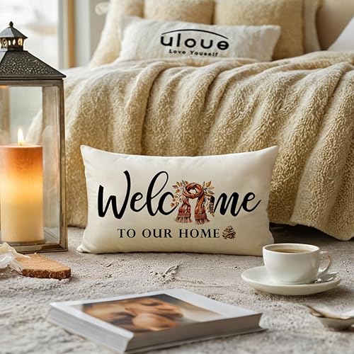 Miniatura 7 de ULOVE LOVE YOURSELF Fundas de almohada de bienvenida de primavera de 12 x 20 pulgadas fundas de almohada decorativas lumbares para decoración de