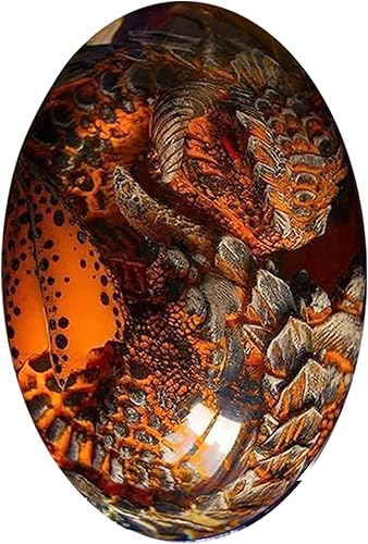 Miniatura 8 de Huevo de dragón, huevos de dragón de lava, escultura hecha a mano, recuerdo de dragón de cristal, adornos de dragón para Navidad, cumpleaños,