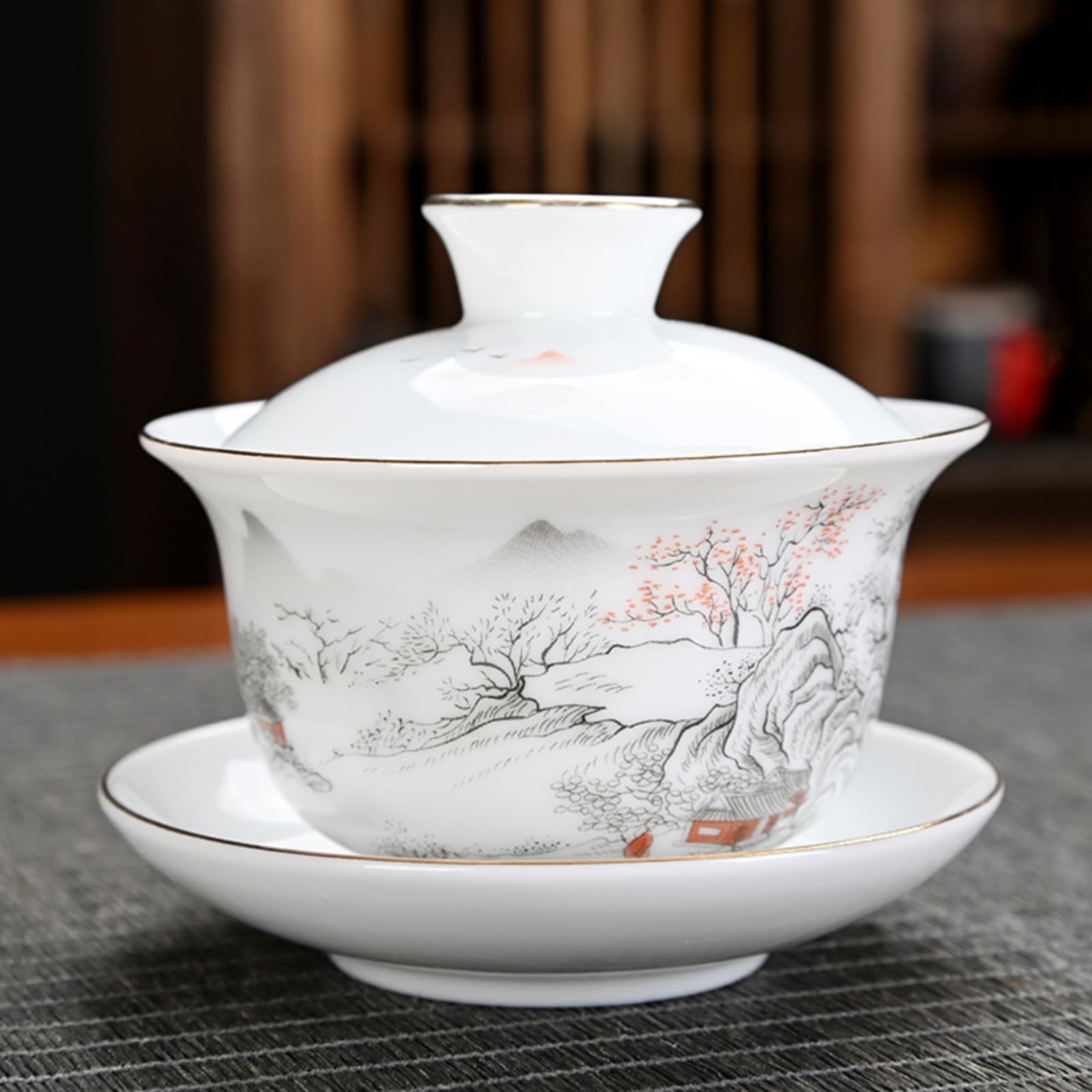 Gaiwan en céramique 150ml et motif mouton pour votre pause thé