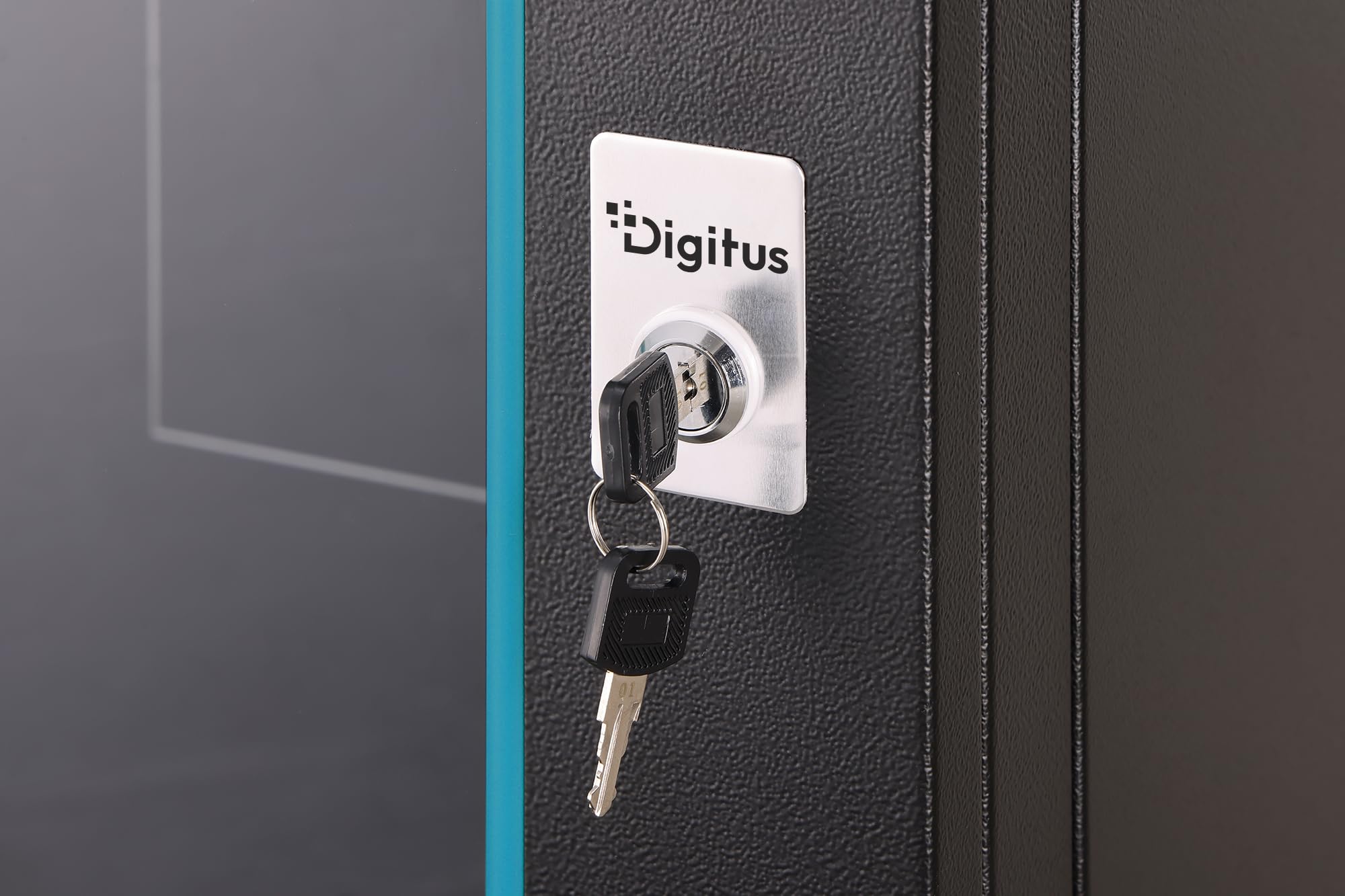DIGITUS Armoire réseau – 19 Pouces, 16 U – Non montée – Dynamic-N – Noir | Profondeur de 450 mm – Profondeur utile de 320 mm – Montage mural – Capacité de charge de 60 kg – Porte vitrée