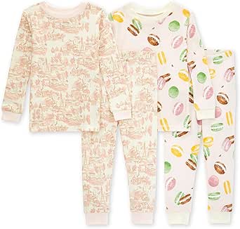Burt's Bees Baby Baby Girls' Pajamas, Tee and Pant 2-Piece Pj Set, 100% Organic Cotton