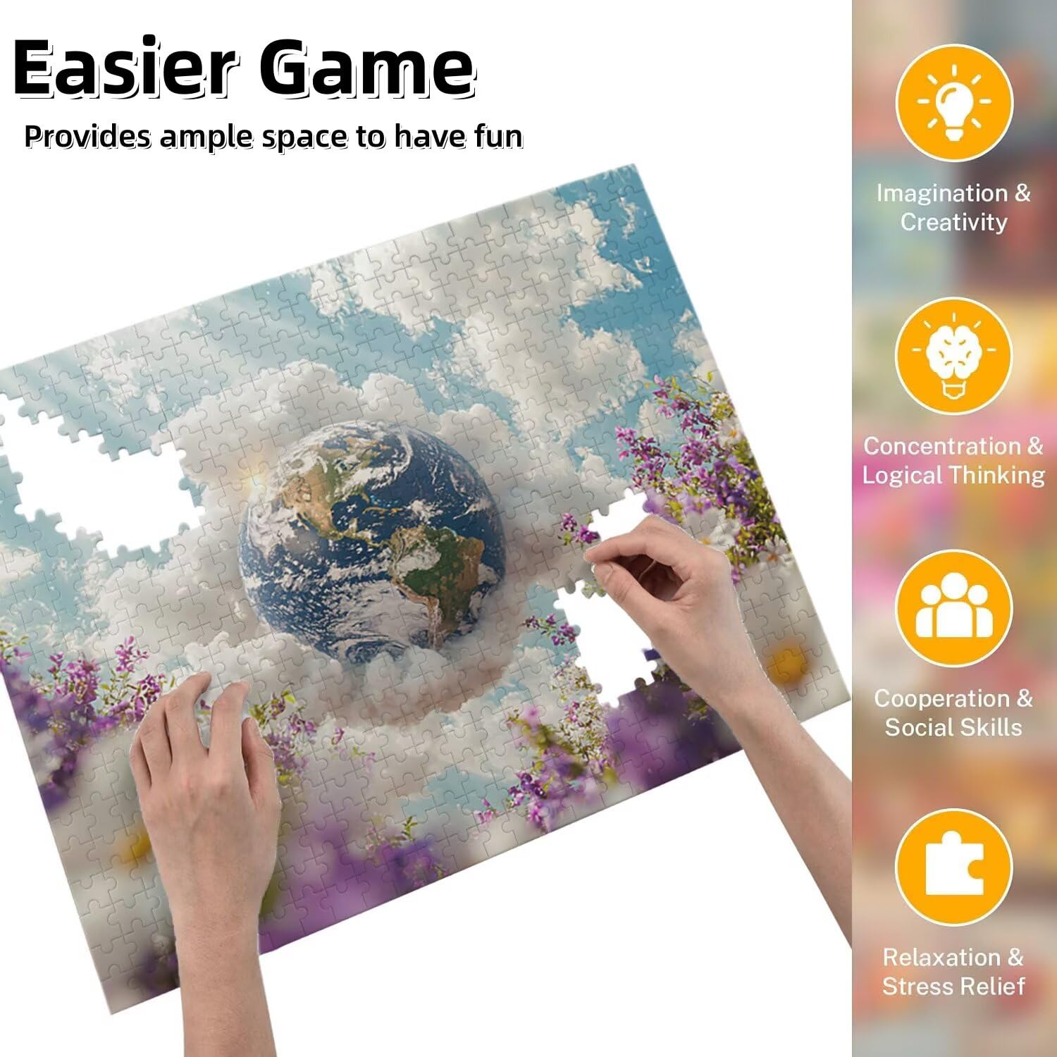 Jigsaw Puzzle, 5000 Pezzi Puzzle Classici, Terra Puzzle Rilassamento Intelligence, Mpossibile Difficile Puzzle Impegnativo per Adulti Puzzle Gioco Familiare, Regalo per Amore Amico fr0-1189