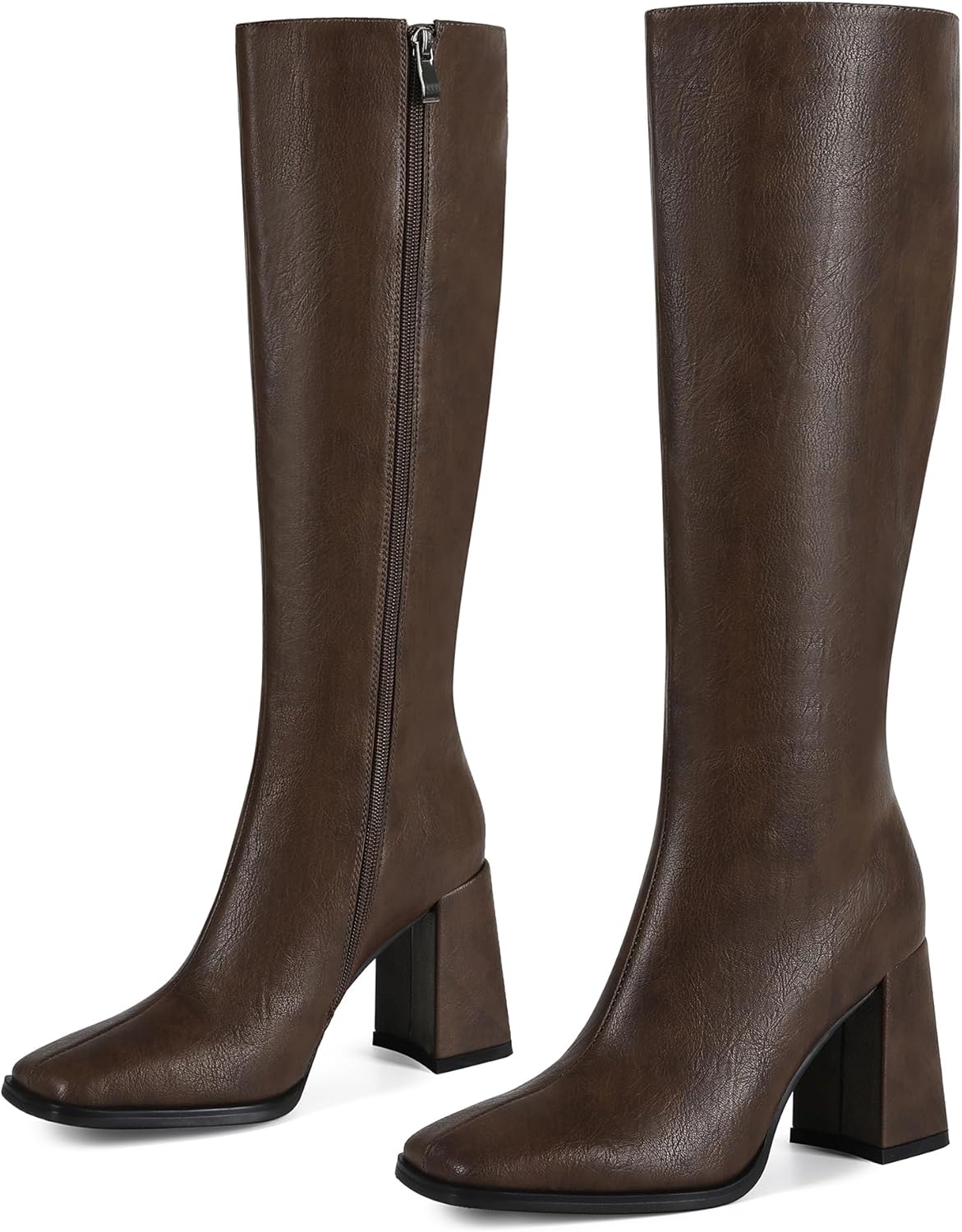 Knee High Boots for Women Tall Boots Womens Chunky Block Heel Dress GoGo Long Boots