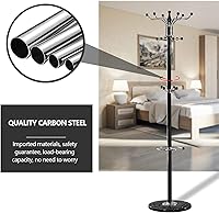 Vista 12 de Perchero de metal independiente, percheros con 16 ganchos, base de mármol, perchero para sombrero, perchero de metal, para dormitorio, sala de Blanco