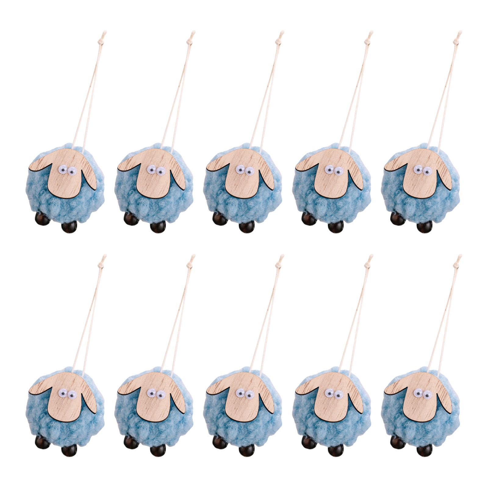 10Pieces Festival Woolen Felt Sheep Ornament Creative Felt Sheep Christmas Ornament for Wall and Tree Embellishment Christmas