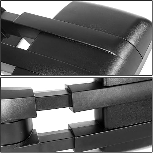 Miniatura 6 de DNA Motoring TWM-006-T222-BK - Juego de espejos de remolque laterales de ajuste manual sin calefacción compatibles con F-150 04-14, color negro