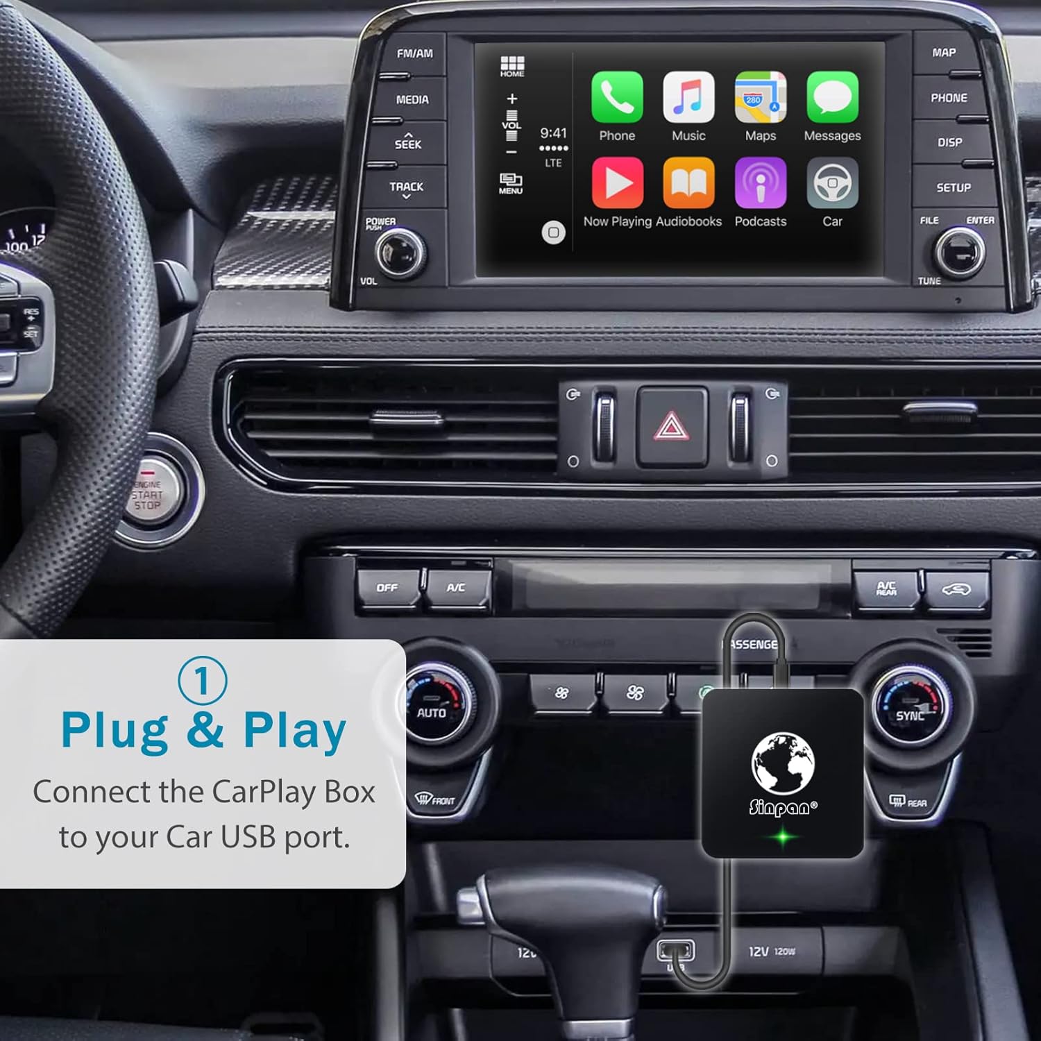 Buy Apple CarPlay Wireless Adapter Magic Box Plug & Play Convert Wired