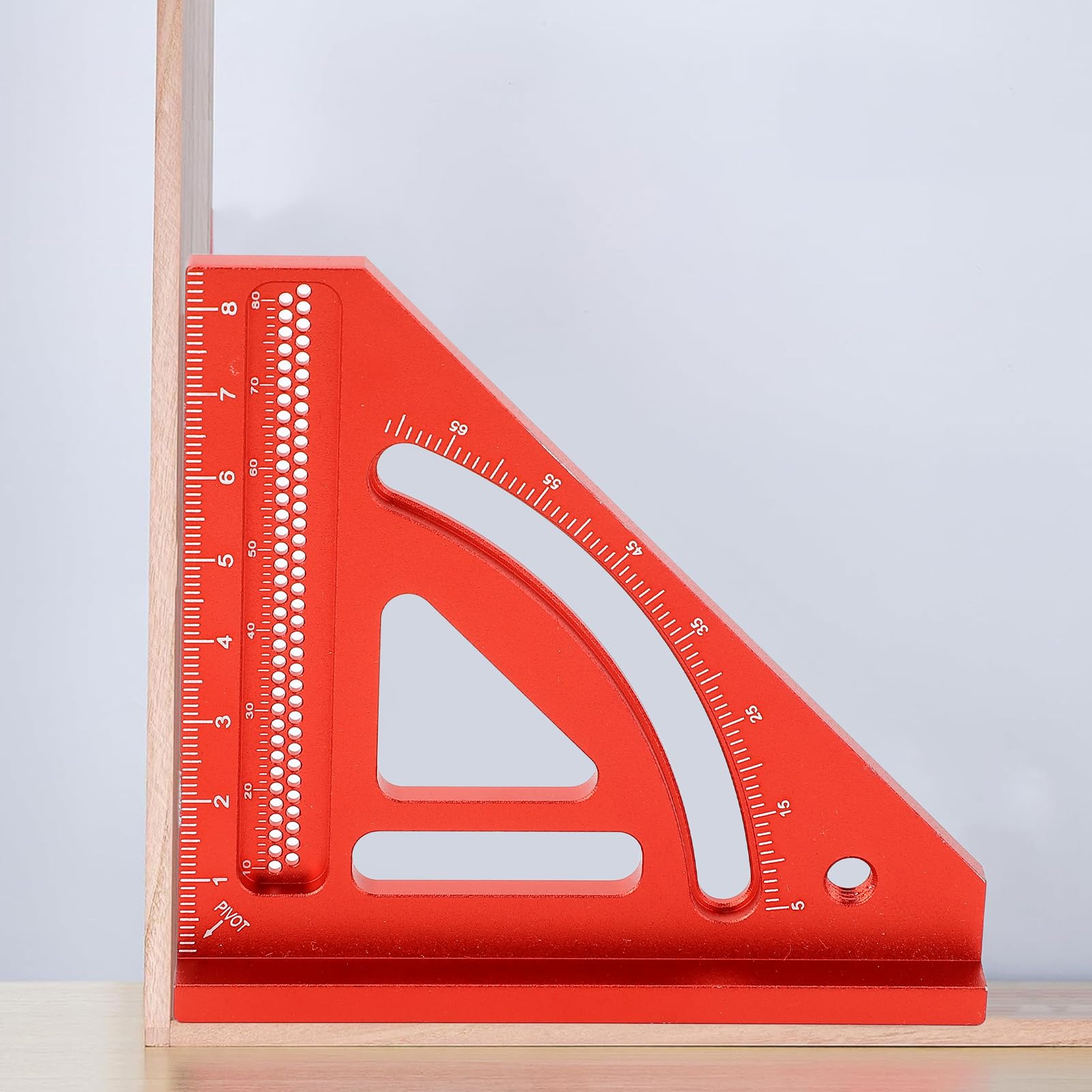 Mini Escuadra de Carpintero, Regla Triangular de Aluminio para Carpintería, Pequeña Herramienta Ligera con Marcado de Bordes de 45°, Integrada para Marcado Rápido de Líneas,
