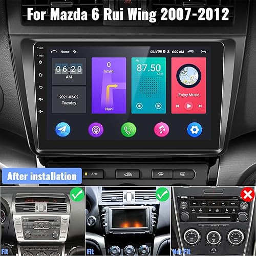 Miniatura 2 de 232GB Android 11 estéreo para coche para Mazda 6 2007-2012 pantalla táctil de 9 pulgadas unidad principal Android con enlace de espejo navegación