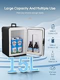 FOHERE Mini Frigo 2 in 1, Frigorifero Portatile da 15 Litri con Funzione di Raffreddamento e Riscaldamento, 12V DC/220V AC per Auto, Uffici e Camere da Letto, Modalità Eco & Max - 4