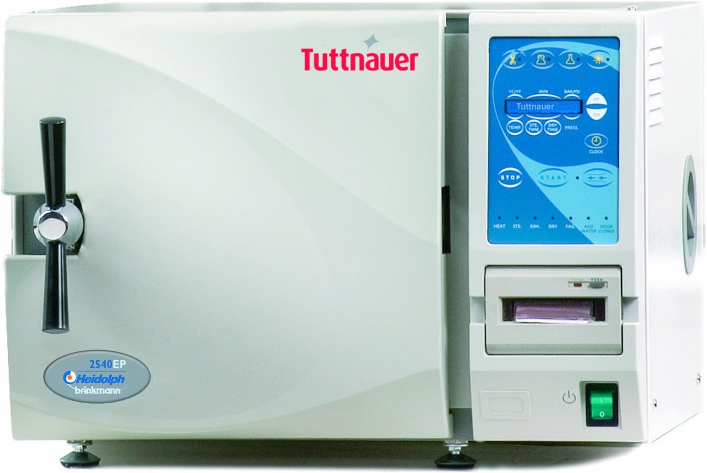 Tuttnauer 2540Ep Autoclave Sterilizer Electronic Model with Printer Paper and 4 Stainless Steel Trays, 23L Capacity, 10" Diameter Chamber, 120V
