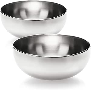 COM-FOUR® 2x salladsskål gjord av rostfritt stål - skålset - blandskål ...