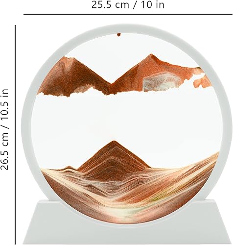 Miniatura 6 de Winthfure Imagen artística de arena en movimiento, paisaje de arena 3D de mar profundo, marco de arena redondo que fluye de vidrio, juguetes de arte