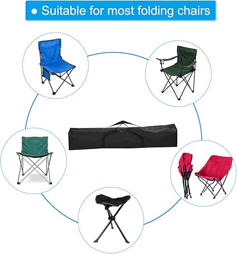 Miniatura 4 de PATIKIL Bolsa de repuesto para silla de campamento de 39 pulgadas, bolsa de transporte plegable de nailon, bolsa grande con cremallera con correa