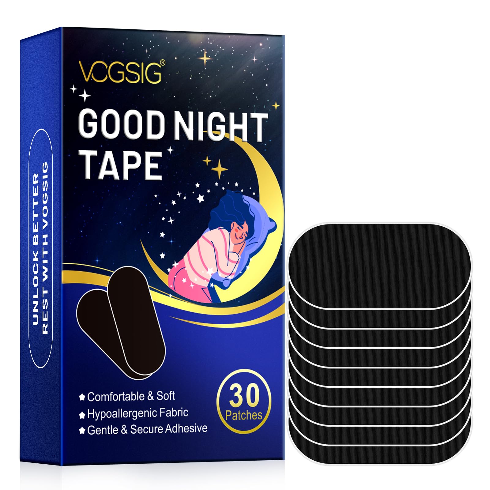 30 Pezzi Nastro per la Bocca per Dormire, Bocca Anti Russare, Ovale Mouth Tape for Sleeping, Nastro la Bocca per Uomini e Donne, Migliore Respirazione e Sonno