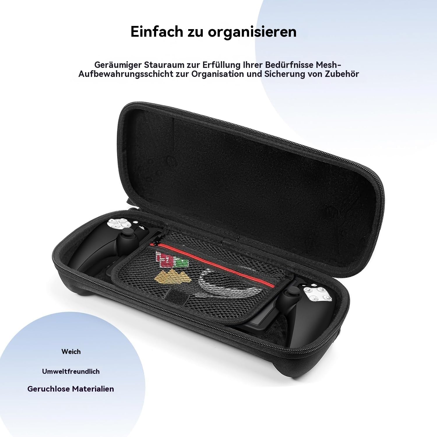14 in 1 Tasche für PlayStation Portal, mit 2 Displayschutzfolien und Schutzhülle, Reise- und Aufbewahrungstasche, Ergonomischer Schultergurt für PS5 Portal Zubehör