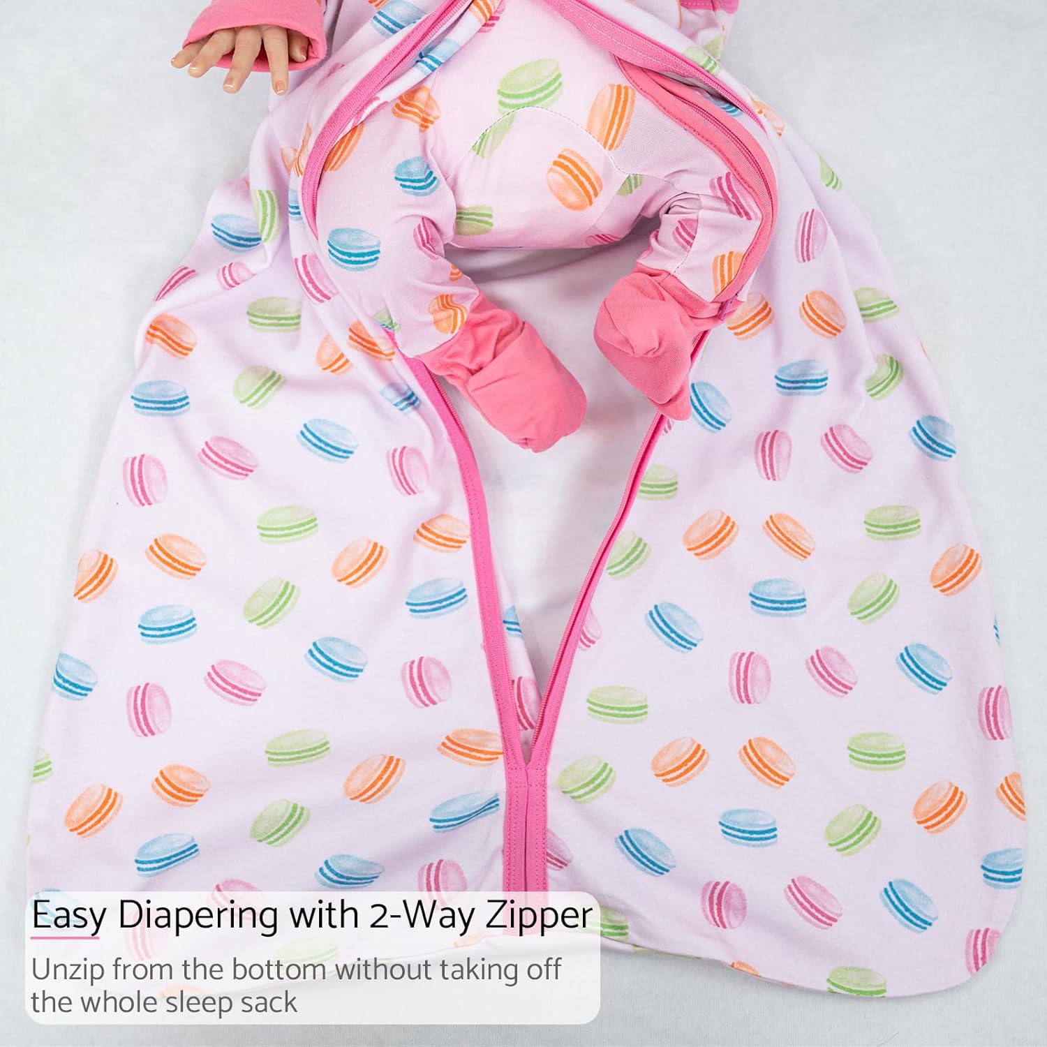 LollyBanks Baby Sleep Sack, 100% Cotton Wearable Blanket 2-Way Zipper Sleep Sacks - Image 5