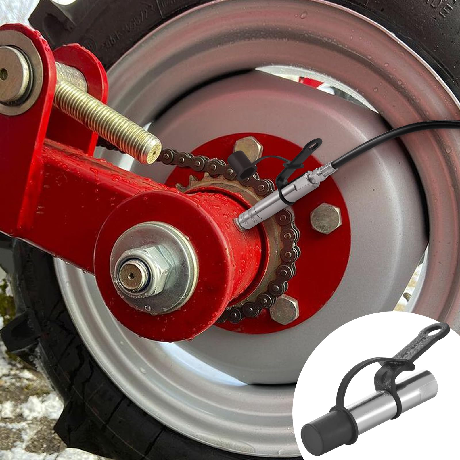 VEVOR Lot de 2 coupleurs de pistolet à graisse, haute pression 10 000 PSI, verrouillage à 3 mâchoires, pointe de pistolet à graisse à dégagement rapide avec tuyau/raccords Zerk, nettoyeur/capuchon ant